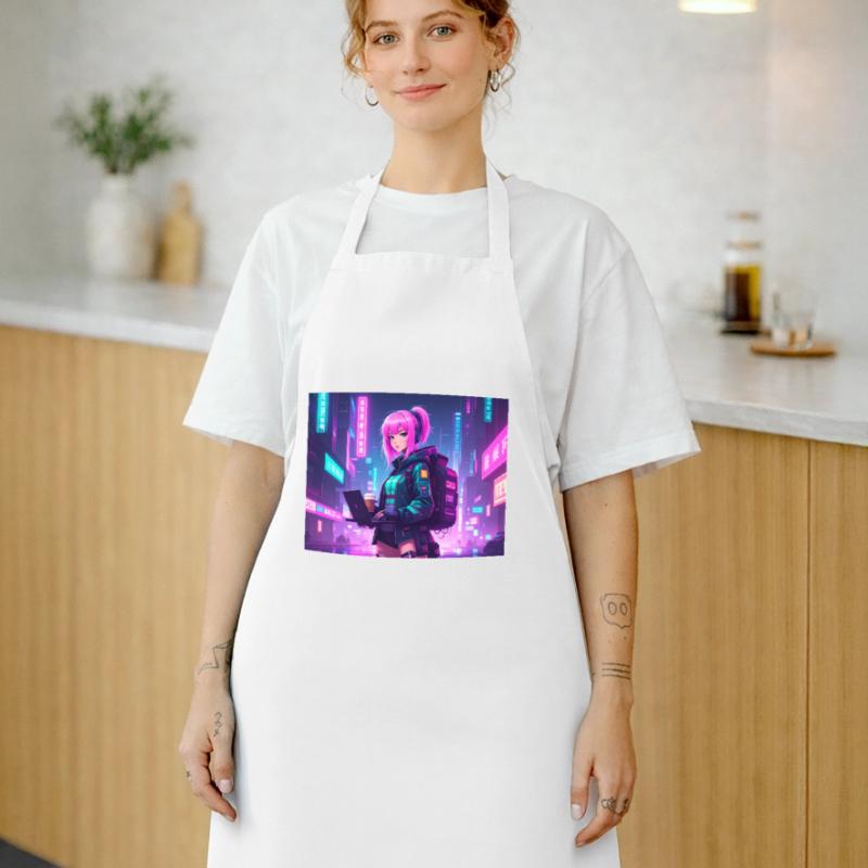 Neon Hacker Girl – Prêt à coder et à conquérir Tablier de cuisine