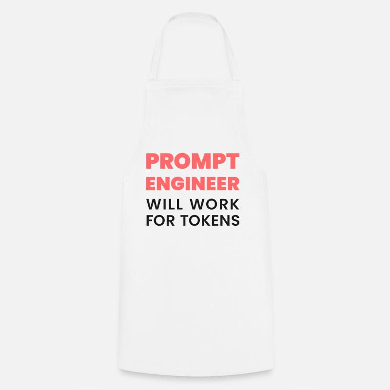Prompt Engineer – Will Work for Tokens | AI Meme - Cooking Apron - white