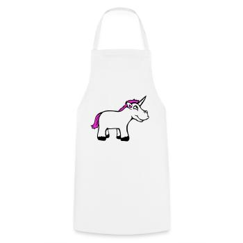 Einhorn Pink Lustig Lächeln Grinsen Cartoon Comic - Kochschürze - Weiß - Vorne - AI Model Male 185 dark (185cm)