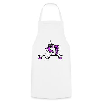 Einhorn Hinter Zaun Mauer Tasche Süß Klein Gemalt - Kochschürze - Weiß - Vorne - AI Model Male 185 dark (185cm)