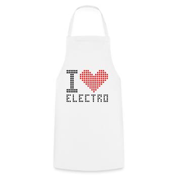 I heart love electro - Kochschürze - Weiß - Vorne - AI Model Male 185 dark (185cm)