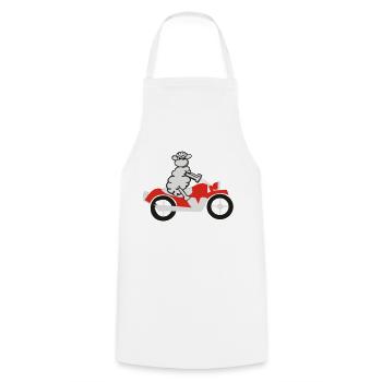 sheep_motorrad_2 - Cooking Apron - white - Front - AI Model Male 185 dark (185cm)