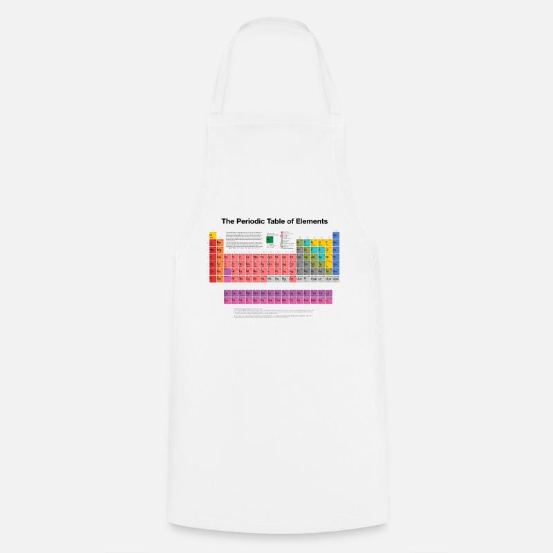 Periodic Table of Elements (PTE) dark - Cooking Apron - white