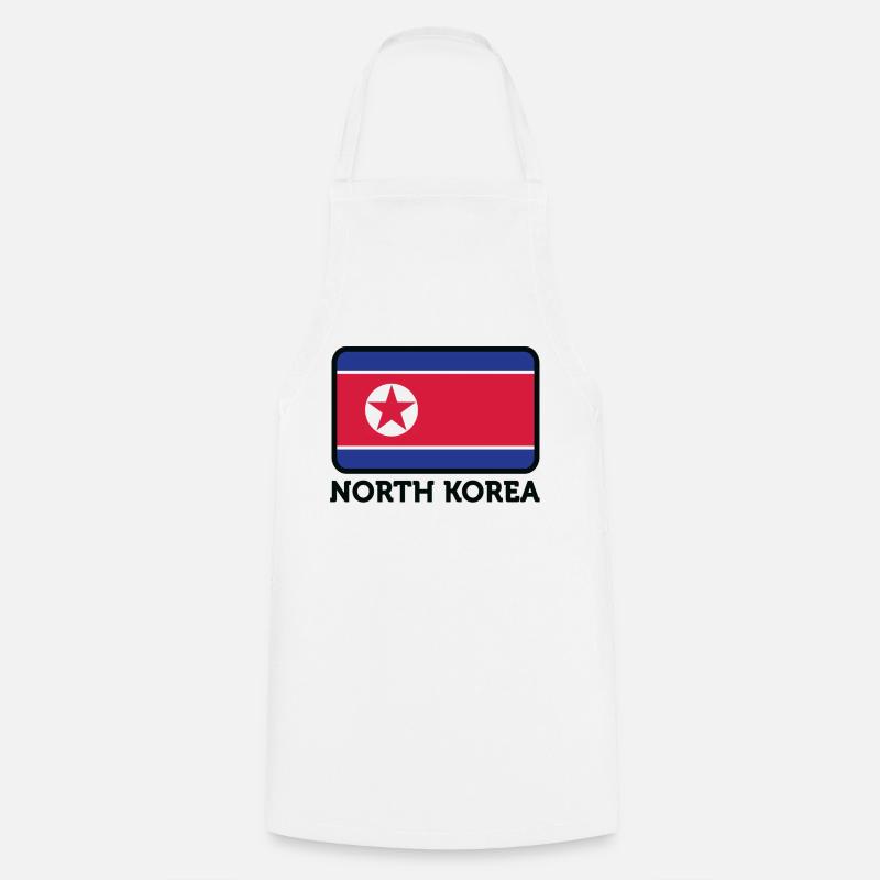 Drapeau national de la Corée du Nord - Tablier de cuisine - blanc