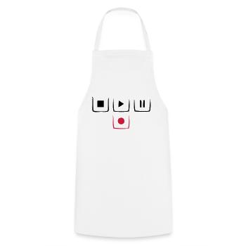 play pause stop rec - Cooking Apron - white - Front - AI Model Male 185 dark (185cm)