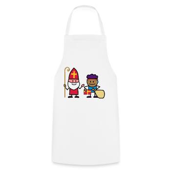 sint en piet - Cooking Apron - white - Front - AI Model Male 185 dark (185cm)
