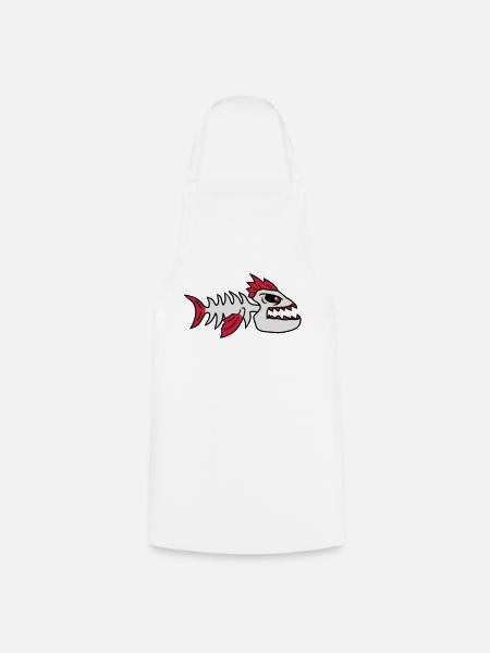 Fish Bone Punk Monster - Kochschürze - Weiß