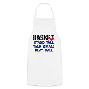 basketball 05 - Cooking Apron - white - Front - AI Model Male 185 dark (185cm)