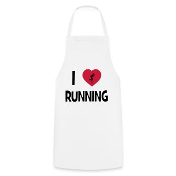 I Love Running - Cooking Apron - white - Front - AI Model Male 185 dark (185cm)