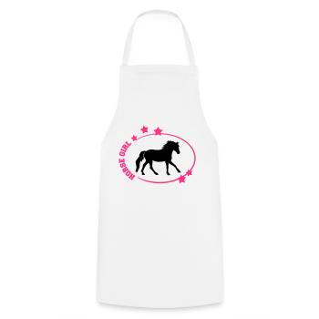 Horse Girl T-shirt/ Hoodie Design - Cooking Apron - white - Front - AI Model Male 185 dark (185cm)