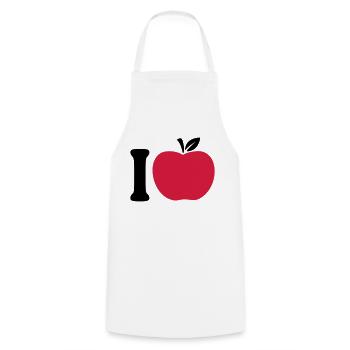 I Love Apple - Cooking Apron - white - Front - AI Model Male 185 dark (185cm)