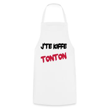 J'te kiffe tonton - Tablier de cuisine - blanc - Devant - AI Model Male 185 dark (185cm)