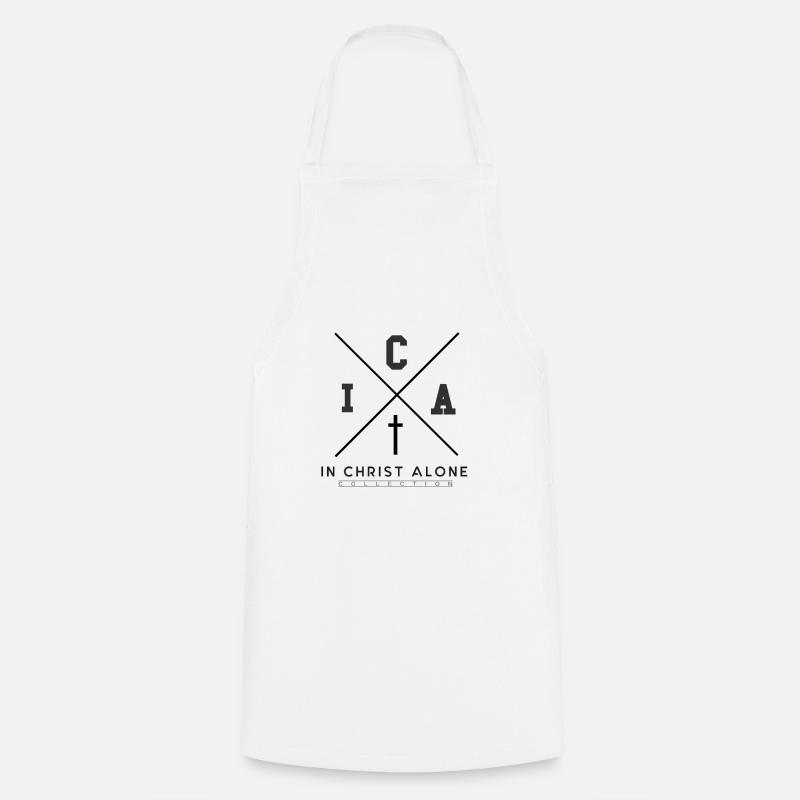 Cross in Christ alone - Cooking Apron - white