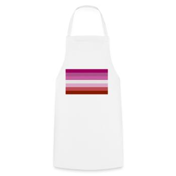 Lesbian flag - Cooking Apron - white - Front - AI Model Male 185 dark (185cm)