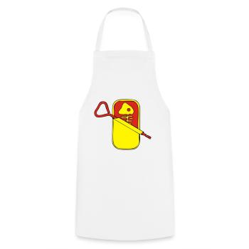 boîte de sardine - Tablier de cuisine - blanc - Devant - AI Model Male 185 dark (185cm)