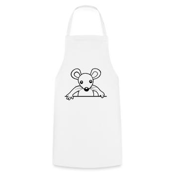 Cute behind the wall - Cooking Apron - white - Front - AI Model Male 185 dark (185cm)