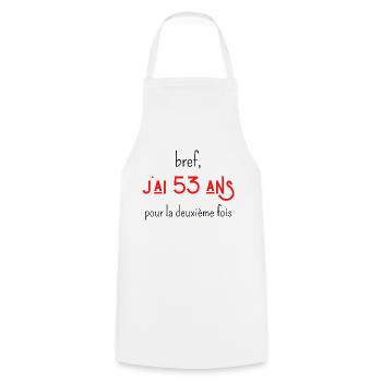 bref j'ai un 53 ans pour la deuxième fois - Tablier de cuisine - blanc - Devant - AI Model Male 185 dark (185cm)