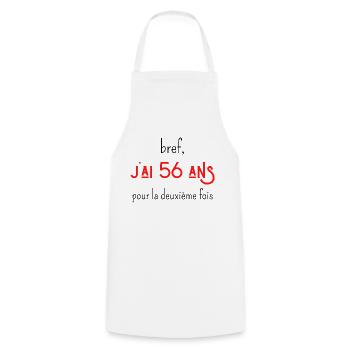 bref j'ai un 56 ans pour la deuxième fois - Tablier de cuisine - blanc - Devant - AI Model Male 185 dark (185cm)