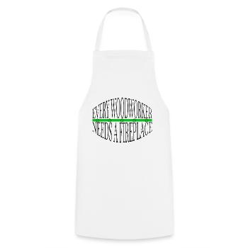 woodworking forest work blogger - Cooking Apron - white - Front - AI Model Male 185 dark (185cm)