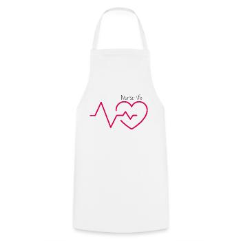 Nurse life - vie d’infirmière - Tablier de cuisine - blanc - Devant - AI Model Male 185 dark (185cm)
