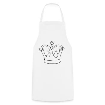 Roi héritier Reine Empereur Majesté Vector - Tablier de cuisine - blanc - Devant - AI Model Male 185 dark (185cm)