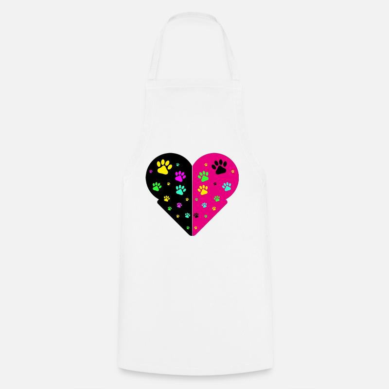 Pattes de chat - Tablier de cuisine - blanc