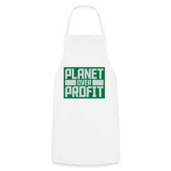 planet over profit Zitat - Kochschürze - Weiß - Vorne - AI Model Male 185 dark (185cm)