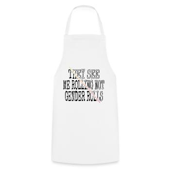 funny sayings birthday present idea funny - Cooking Apron - white - Front - AI Model Male 185 dark (185cm)
