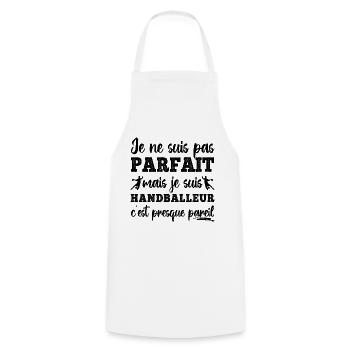 Handballeur pas parfait humour handball cadeau - Tablier de cuisine - blanc - Devant - AI Model Male 185 dark (185cm)