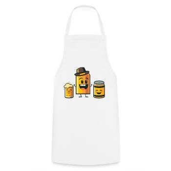 Canettes de bière artisanale amusantes - Tablier de cuisine - blanc - Devant - AI Model Male 185 dark (185cm)