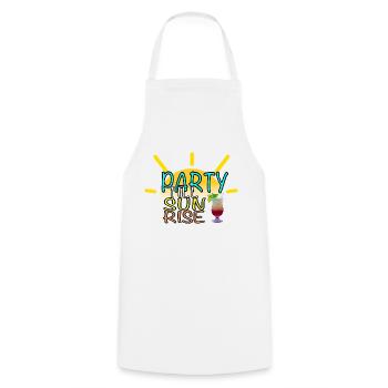 Party Till Sunrise - Kochschürze - Weiß - Vorne - AI Model Male 185 dark (185cm)