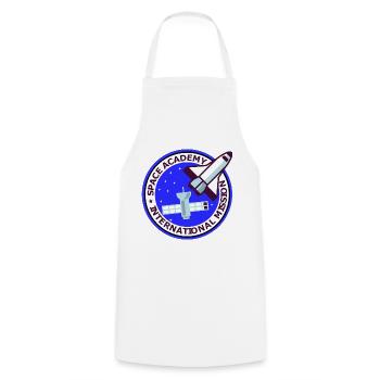 Space Academy International bleu Vintage - Kochschürze - Weiß - Vorne - AI Model Male 185 dark (185cm)
