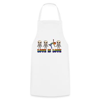 Love is love LGBT gay pride Month - Cooking Apron - white - Front - AI Model Male 185 dark (185cm)