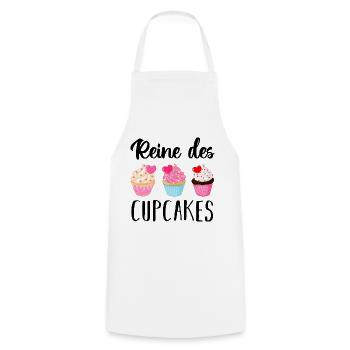 Reine des cupcakes cadeau pâtisserie patissière - Tablier de cuisine - blanc - Devant - AI Model Male 185 dark (185cm)