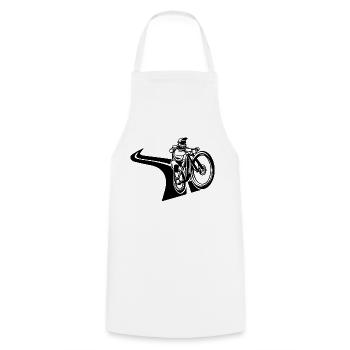 MTB Mountainbike Biker - Cooking Apron - white - Front - AI Model Male 185 dark (185cm)