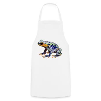 Pfeilgiftfrosch mit schöner Warnfarbe als Lurch - Kochschürze - Weiß - Vorne - AI Model Male 185 dark (185cm)