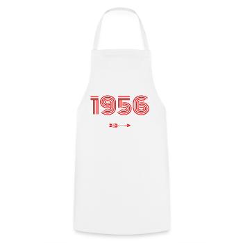 Né en 1956 - Tablier de cuisine - blanc - Devant - AI Model Male 185 dark (185cm)