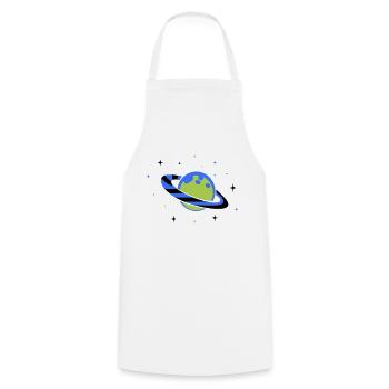 planet 02 - Kochschürze - Weiß - Vorne - AI Model Male 185 dark (185cm)