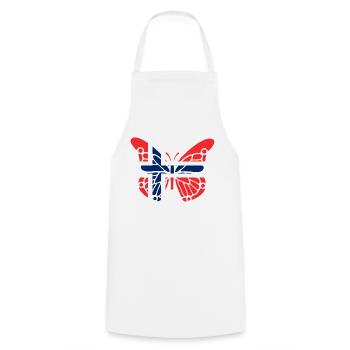 Papillon avec drapeau de la Norvège - Tablier de cuisine - blanc - Devant - AI Model Male 185 dark (185cm)