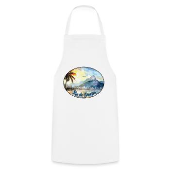 Logo de Rio de Janeiro (aquarelle) - Tablier de cuisine - blanc - Devant - AI Model Male 185 dark (185cm)