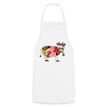 Vache - Tablier de cuisine - blanc - Devant - AI Model Male 185 dark (185cm)