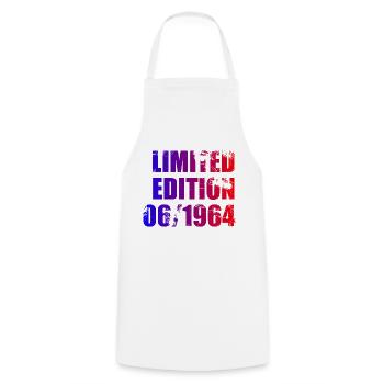 60th Birthday Limited Edition 06/1964 - Cooking Apron - white - Front - AI Model Male 185 dark (185cm)
