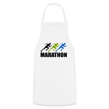 marathon - Cooking Apron - white - Front - AI Model Male 185 dark (185cm)
