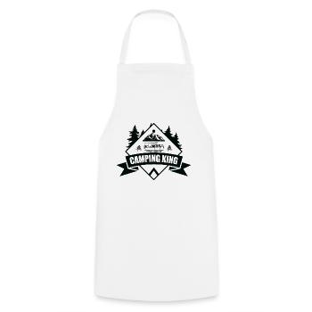 Camping camping-car caravane aventure - Tablier de cuisine - blanc - Devant - AI Model Male 185 dark (185cm)