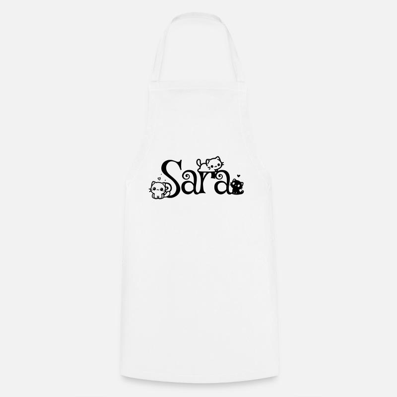 Sara Nome Nome Gattino - Grembiule da cucina - bianco
