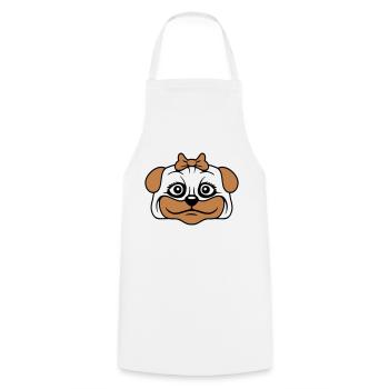 chien carlin fille jolie arc femme femme - Tablier de cuisine - blanc - Devant - AI Model Male 185 dark (185cm)