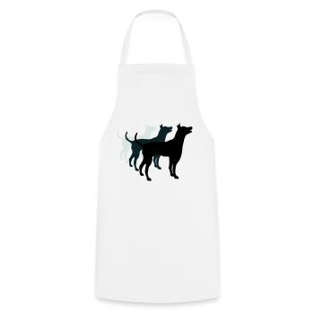 3 chiens silhouette équipe dangereuse équipage amis - Tablier de cuisine - blanc - Devant - AI Model Male 185 dark (185cm)