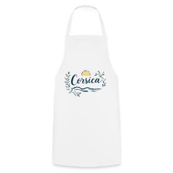 🌊 Corsica Authentique – Island Pride T-Shirt - Cooking Apron - white - Front - AI Model Male 185 dark (185cm)