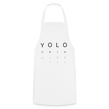 You Only Live Once – Eye Chart Design - Cooking Apron - white - Front - AI Model Male 185 dark (185cm)