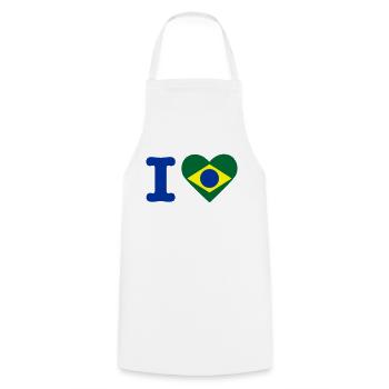 I love Brasilien - Kochschürze - Weiß - Vorne - AI Model Male 185 dark (185cm)